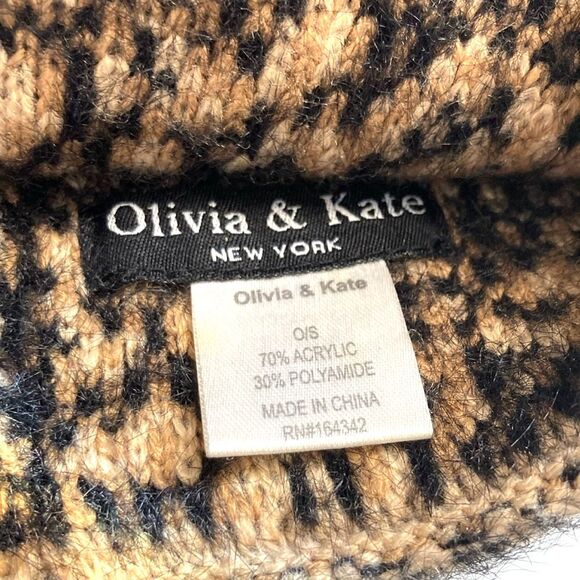 OLIVIA and KATE Cheetah Kitty Cat Beanie Hat with Cat Ears Toddler - Picture 4 of 7